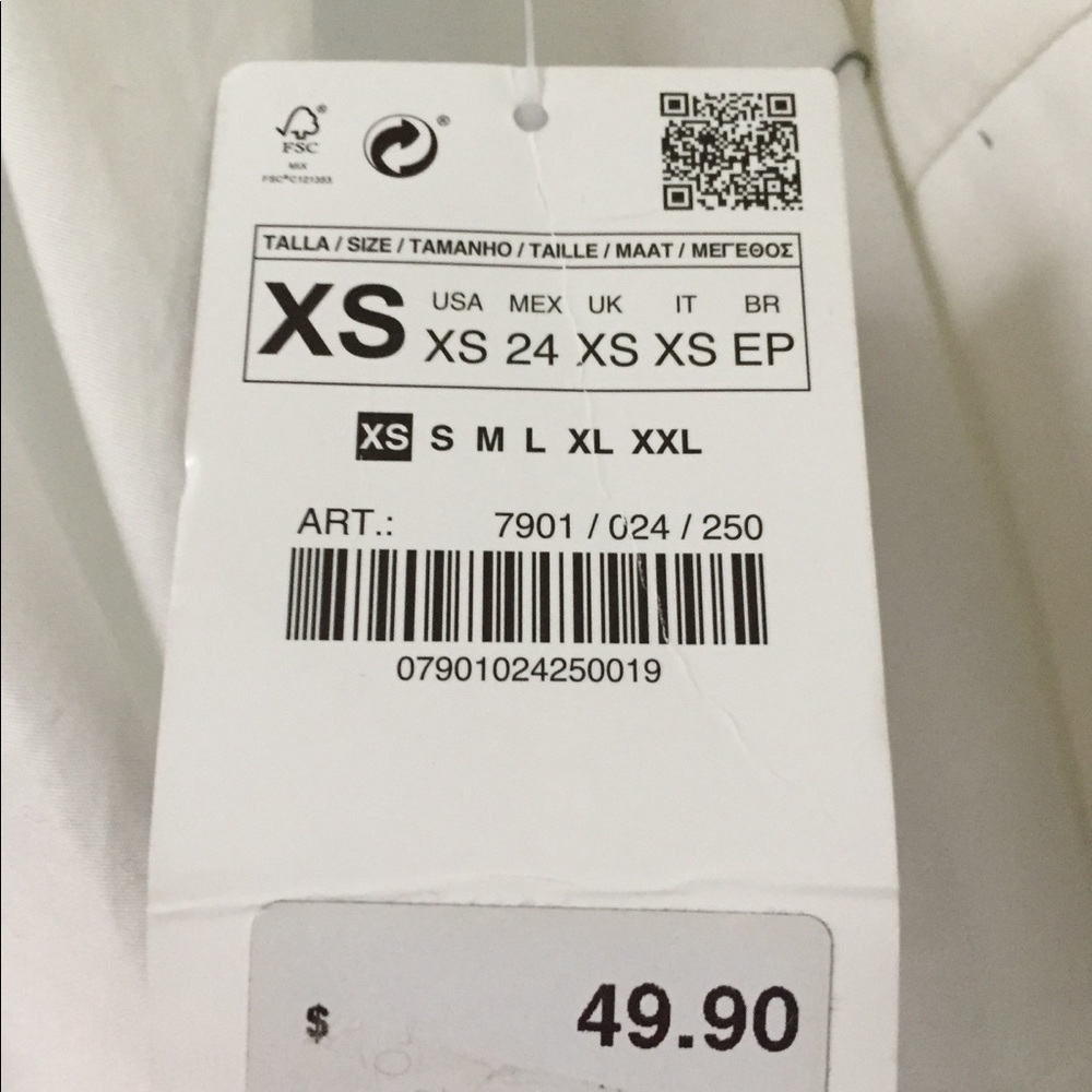 NWT Zara White Poplin Tunic - Picture 5 of 5